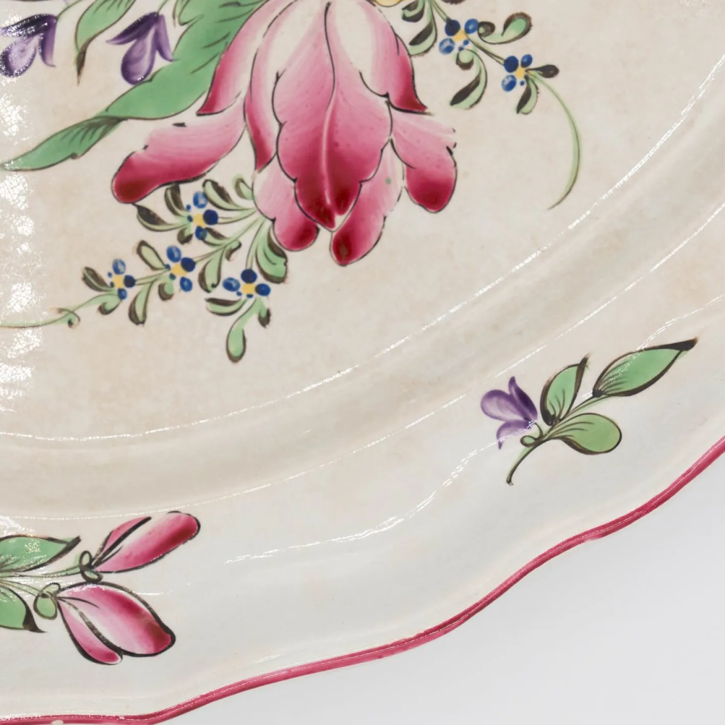 Antike französische Jugendstil Servierplatte von Lunéville, Frühes 20. Jahrhundert