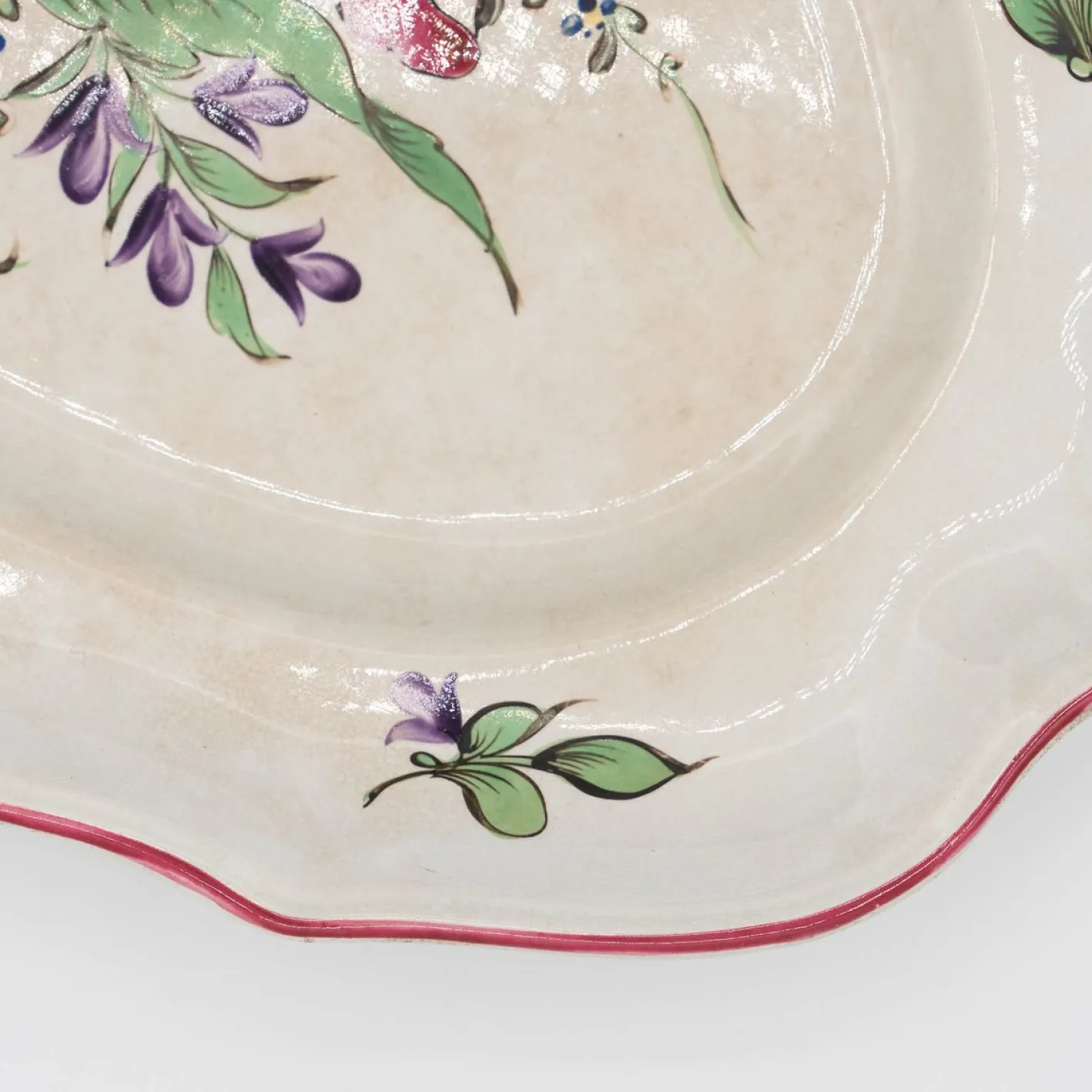 Antike französische Jugendstil Servierplatte von Lunéville, Frühes 20. Jahrhundert