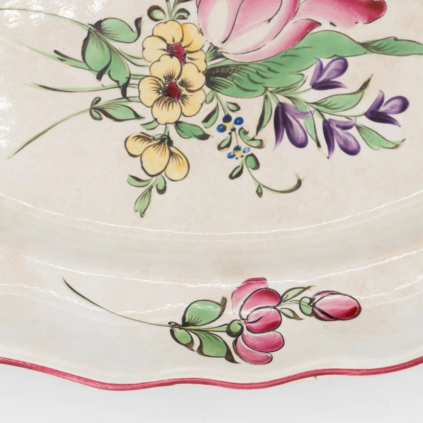 Antike französische Jugendstil Servierplatte von Lunéville, Frühes 20. Jahrhundert