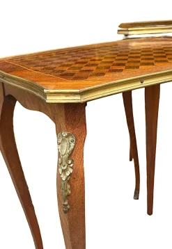 Antike französische Louis XV Satztische mit Parkettplatten, 1920er, 3er Set