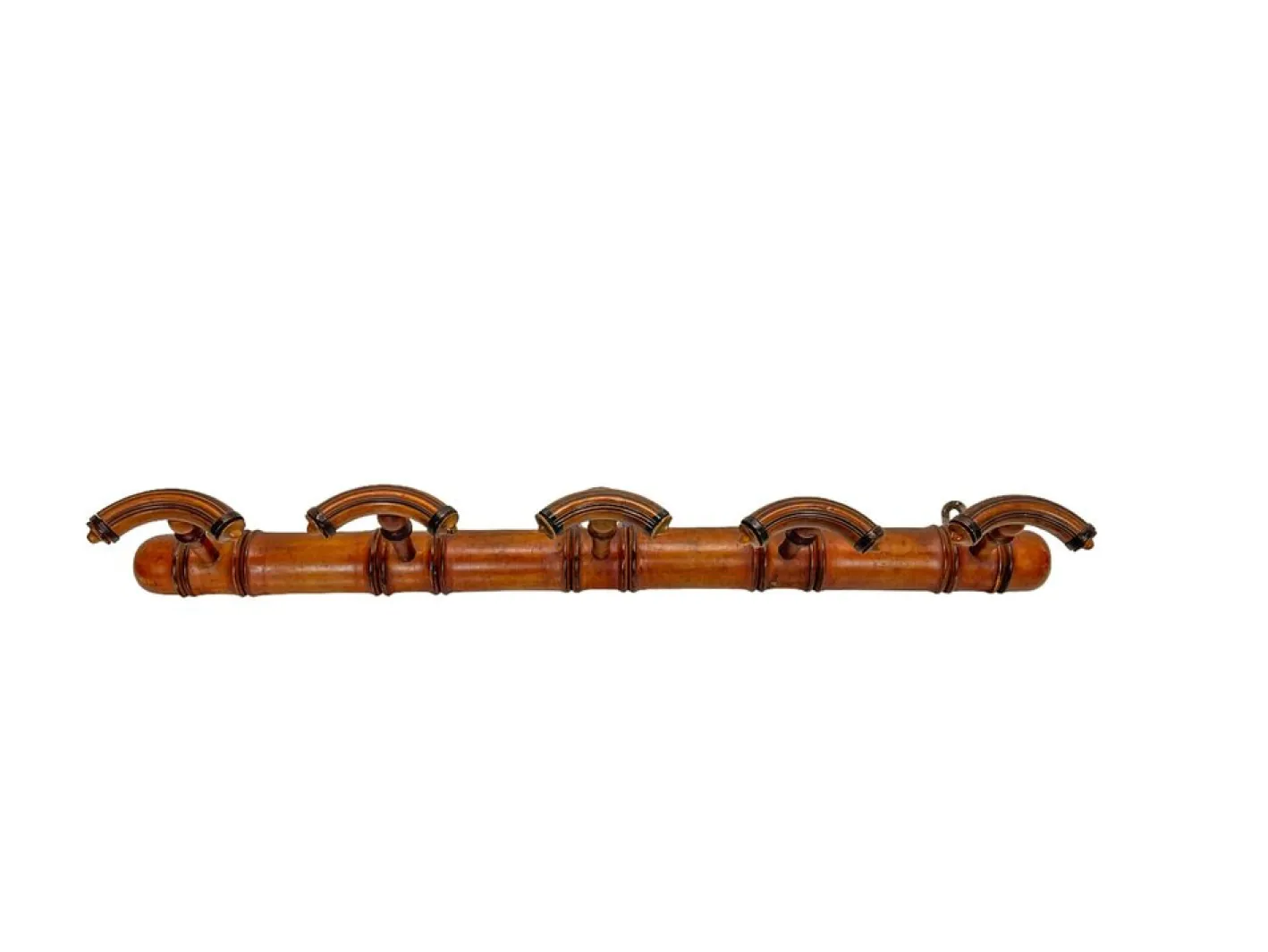 Antike französische Wandgarderobe aus Bambusimitat, 1920er