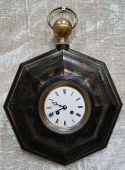 Antike französische Wanduhr von Tolewear, 1850er