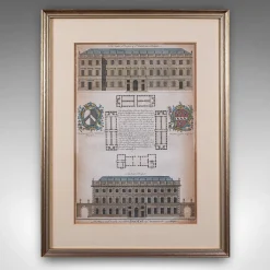 Antike georgianisch-englische gravierte St Bart's Hospital Street Karte, 1755