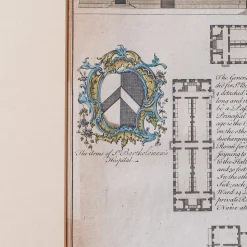 Antike georgianisch-englische gravierte St Bart's Hospital Street Karte, 1755