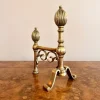 Antike georgische Feuerhunde aus Messing, 1800, 2er Set