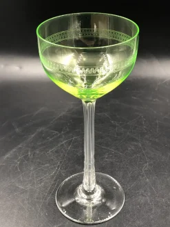 Antike Glaskuppel Weingläser, 1890er, 5 . Set