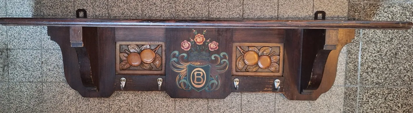 Antike handgefertigte deutsche Jugendstil Garderobe, 1900er