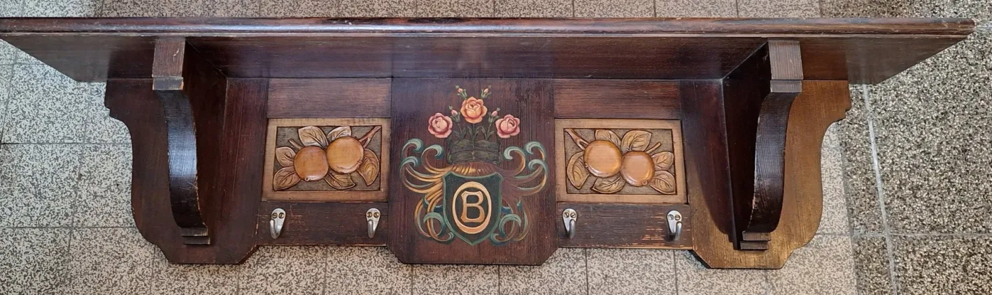 Antike handgefertigte deutsche Jugendstil Garderobe, 1900er