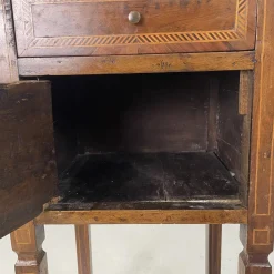 Antike italienische Nachttische aus Holz mit floralen Intarsien, 1750er, 2er Set