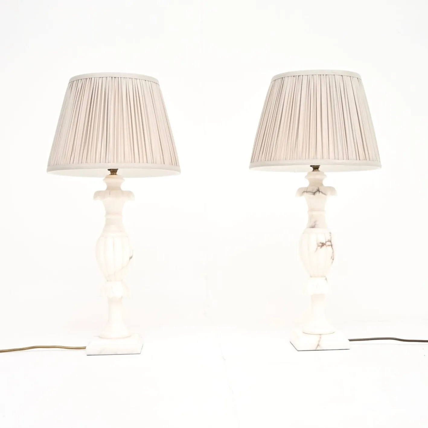 Antike italienische Tischlampen aus Marmor, 1930, 2er Set