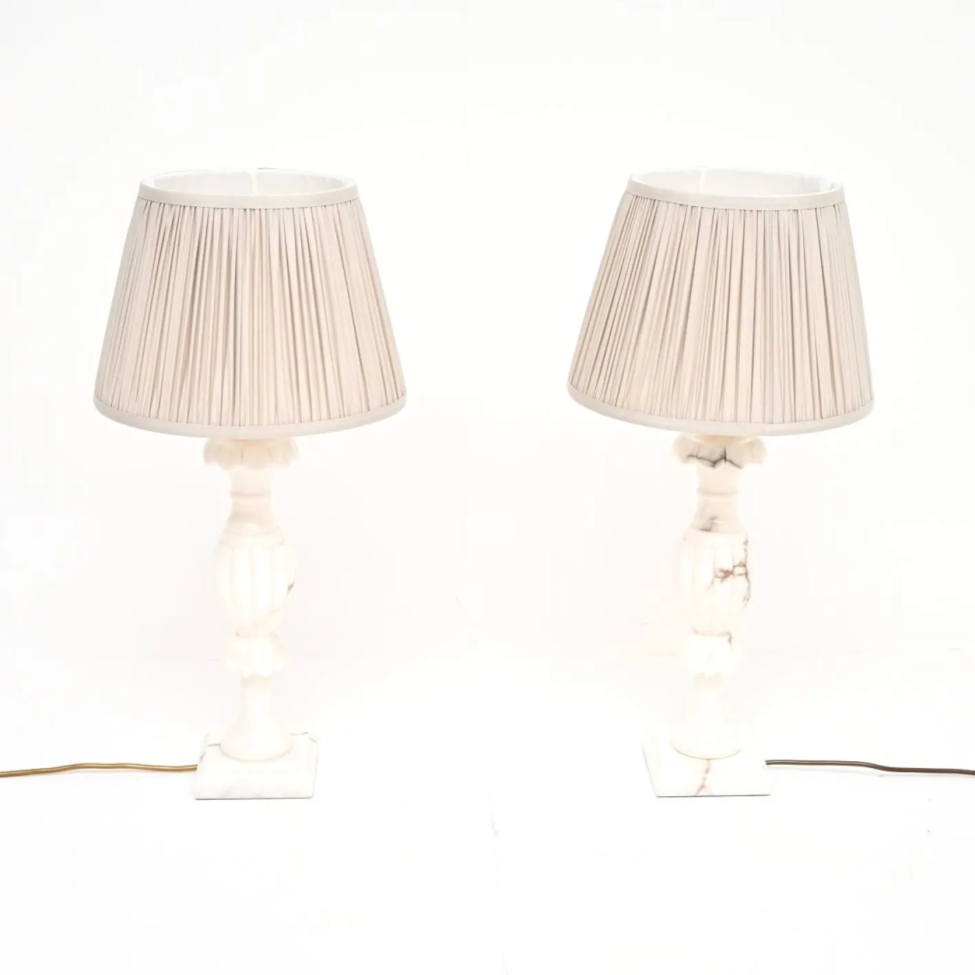 Antike italienische Tischlampen aus Marmor, 1930, 2er Set