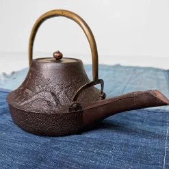 Antike japanische traditionelle Tetsubin Teekanne, 1860er