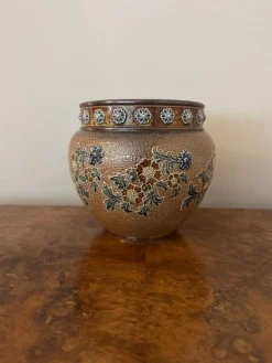 Antike Jardiniere von Doulton Lambeth, 1890
