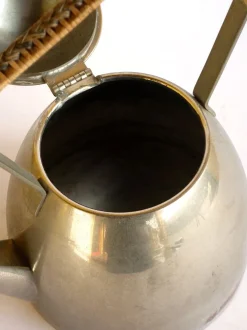Antike Jugendstil Teekanne aus Metall von WMF