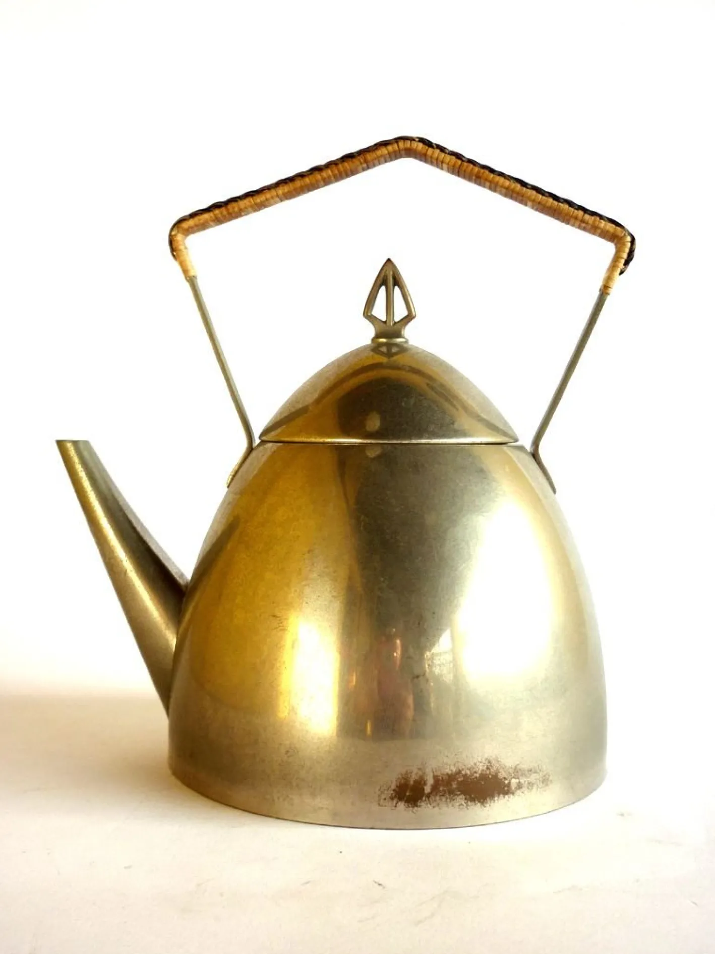 Antike Jugendstil Teekanne aus Metall von WMF