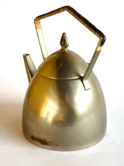 Antike Jugendstil Teekanne aus Metall von WMF