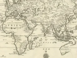 Antike Karte des östlichen Teils der Welt von Tirion, 1755