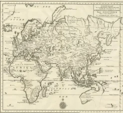 Antike Karte des östlichen Teils der Welt von Tirion, 1755