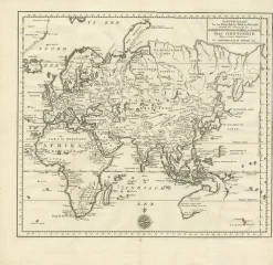 Antike Karte des östlichen Teils der Welt von Tirion, 1755