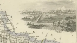 Antike Karte von Hautes-Pyrénées von Vuillemin, France, 1850