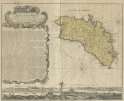 Antike Karte von Menorca von Homann Heirs, 1757