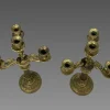 Antike Kerzenhalter aus Bronze, 1800er, 2er Set