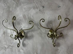 Antike Kleiderhaken aus Messing, 1900, 2er Set