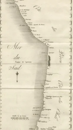 Antike Landkarte der Küste von Peru und Chile, 1760er