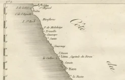 Antike Landkarte der Küste von Peru und Chile, 1760er