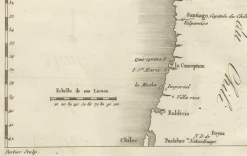 Antike Landkarte der Küste von Peru und Chile, 1760er
