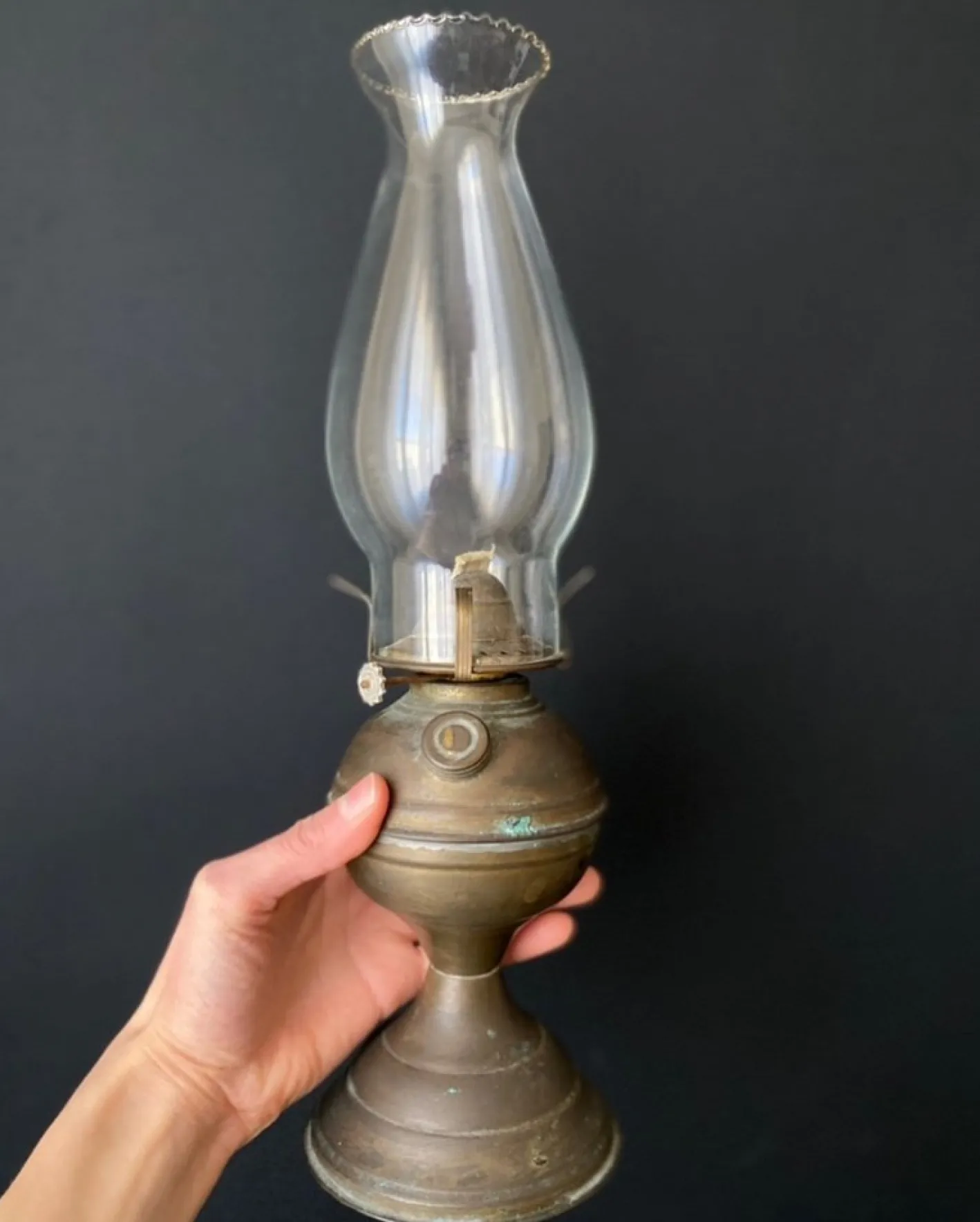 Antike Öl Tischlampe, 1890er