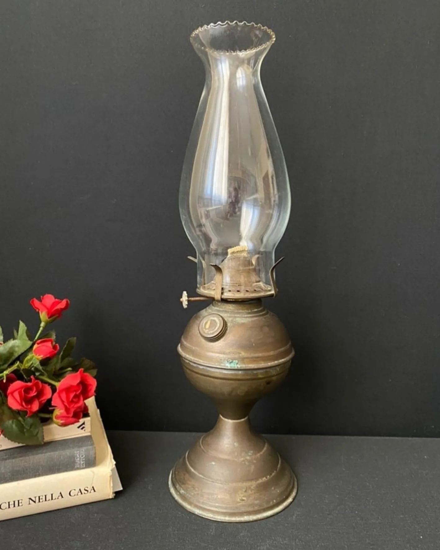 Antike Öl Tischlampe, 1890er