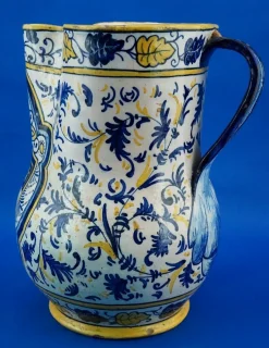 Antike Majolikierte Keramik Krug Vase aus der Renaissance von Montelupo Fiorentino