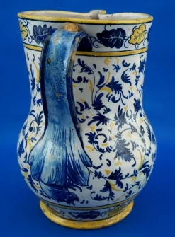 Antike Majolikierte Keramik Krug Vase aus der Renaissance von Montelupo Fiorentino
