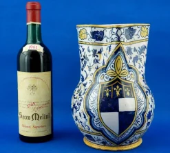 Antike Majolikierte Keramik Krug Vase aus der Renaissance von Montelupo Fiorentino