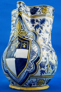Antike Majolikierte Keramik Krug Vase aus der Renaissance von Montelupo Fiorentino
