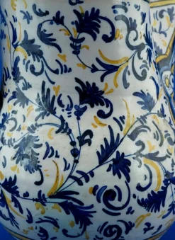 Antike Majolikierte Keramik Krug Vase aus der Renaissance von Montelupo Fiorentino