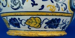 Antike Majolikierte Keramik Krug Vase aus der Renaissance von Montelupo Fiorentino