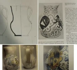 Antike Majolikierte Keramik Krug Vase aus der Renaissance von Montelupo Fiorentino