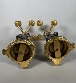 Antike Napoleon III Kerzenhalter, 1850, 2er Set