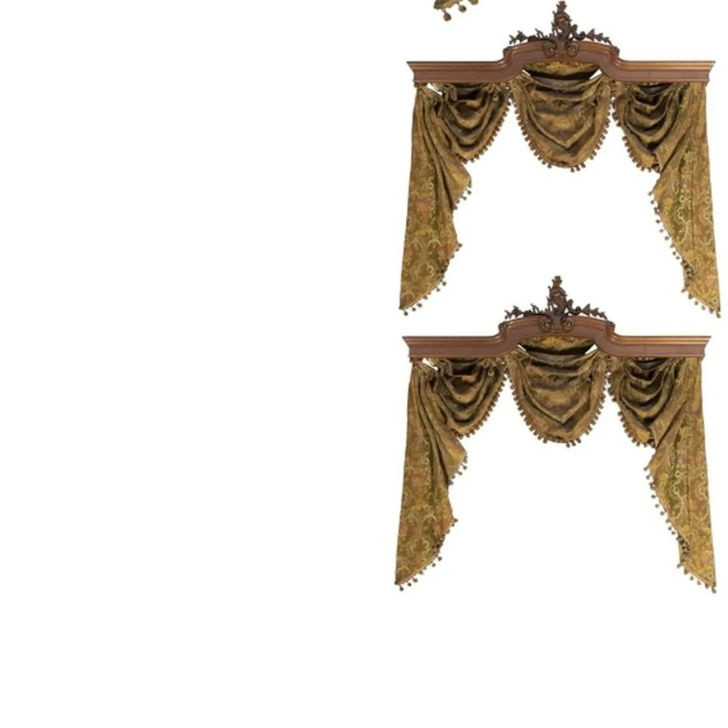 Antike portugiesische Volants aus Mahagoni, 1800er, 5er Set