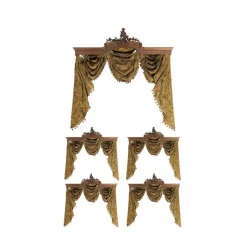 Antike portugiesische Volants aus Mahagoni, 1800er, 5er Set