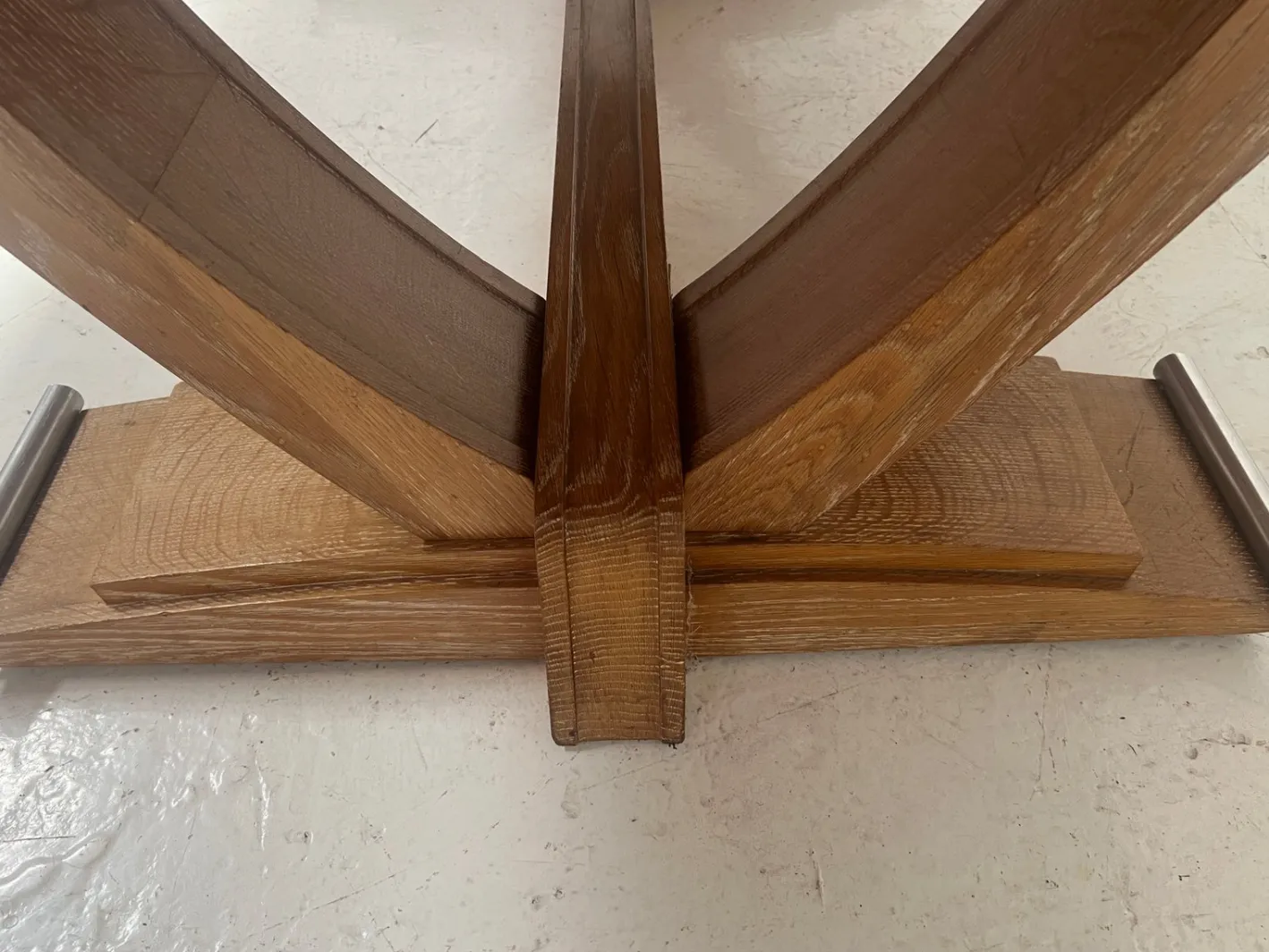 Antiker Art Deco Schreibtisch aus gekalkter Eiche, 1900er