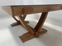 Antiker Art Deco Schreibtisch aus gekalkter Eiche, 1900er