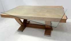 Antiker Art Deco Schreibtisch aus gekalkter Eiche, 1900er