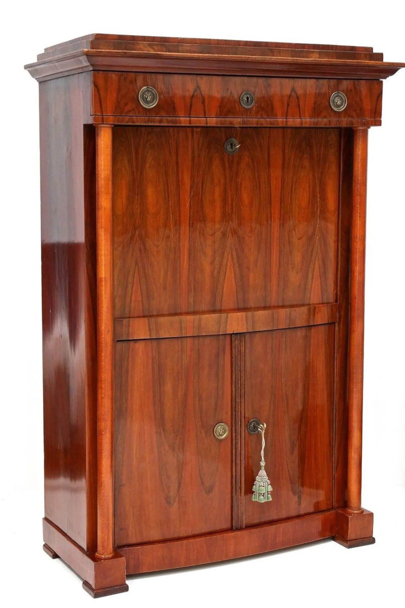 Antiker Biedermeier Sekretär aus Nussholz, 1825