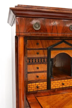 Antiker Biedermeier Sekretär aus Nussholz, 1825