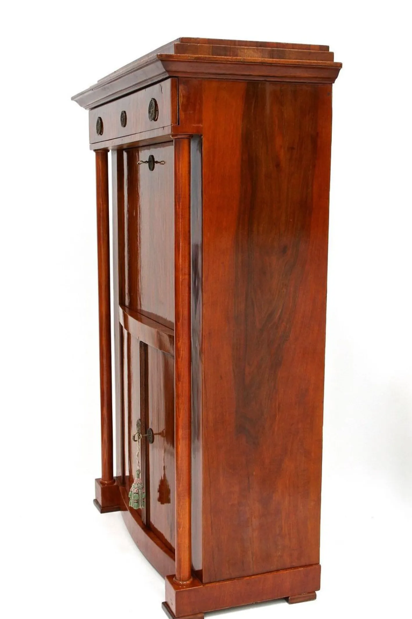Antiker Biedermeier Sekretär aus Nussholz, 1825