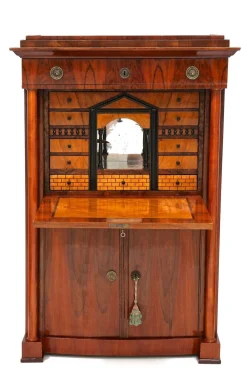 Antiker Biedermeier Sekretär aus Nussholz, 1825