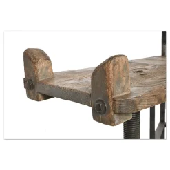 Antiker Bildhauerarbeitstisch aus Holz & Metall